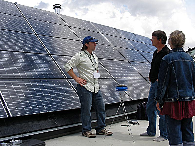 My solar installer Benn explains how solar works during the 2011 tour.