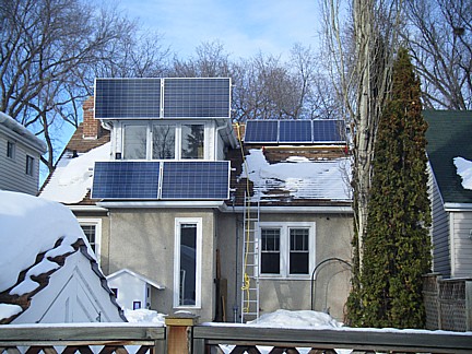Here are the solar panels attached to our house.