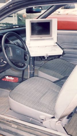 Here is the unit in place. Looks like the units you see on police cars now 20 years later.