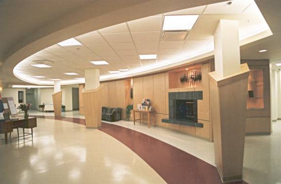 This is the completed entrance foyer. Note the three funky posts.