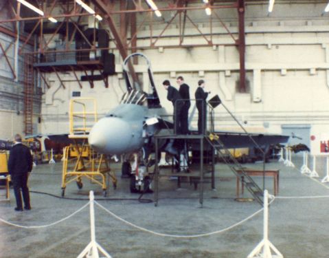 Our students get their first up-close look of the new CF 18 Fighter