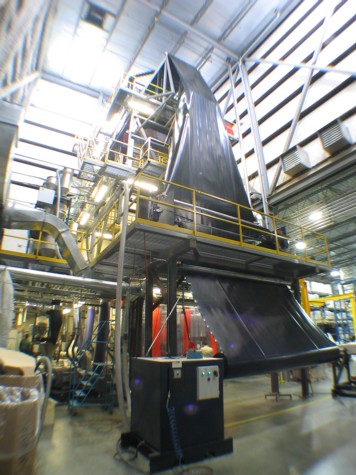 Here is the Enviro Liner geomembrane being extruded.