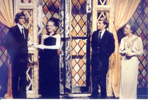 My first leading role in 'Once in a Lifetime' where I play the studio boss (middle right). St.Paul's High School Picture.